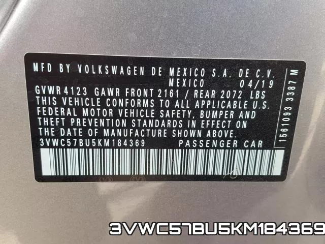 3VWC57BU5KM184369 фото 2