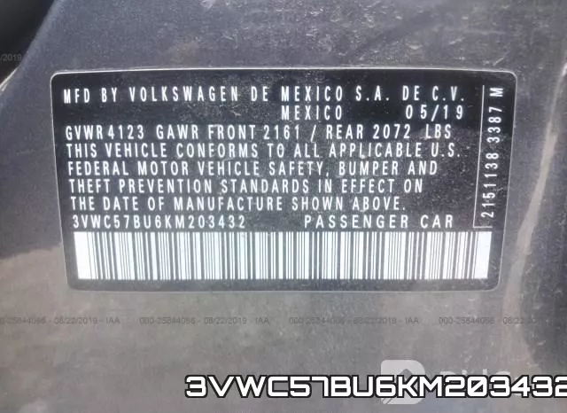 3VWC57BU6KM203432 фото 10