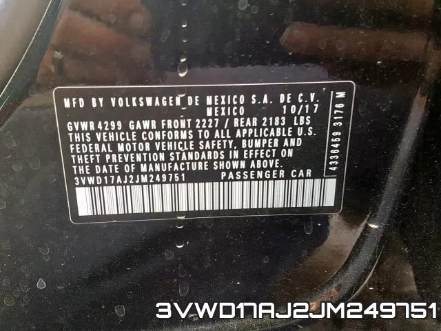 3VWD17AJ2JM249751 фото 2