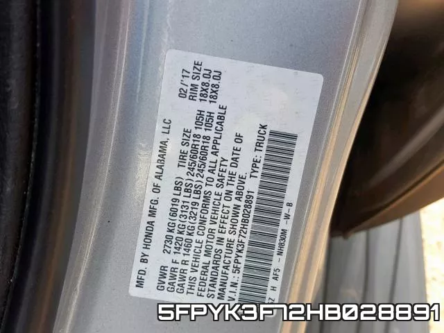 5FPYK3F72HB028891 фото 2