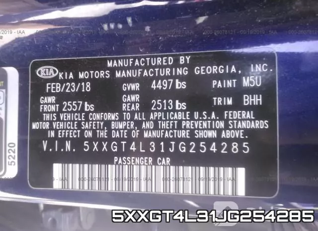 5XXGT4L31JG254285 фото 10