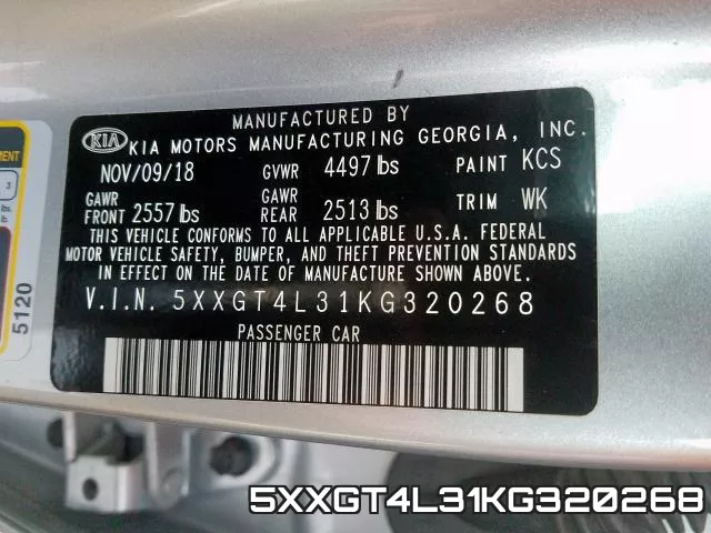 5XXGT4L31KG320268 фото 2