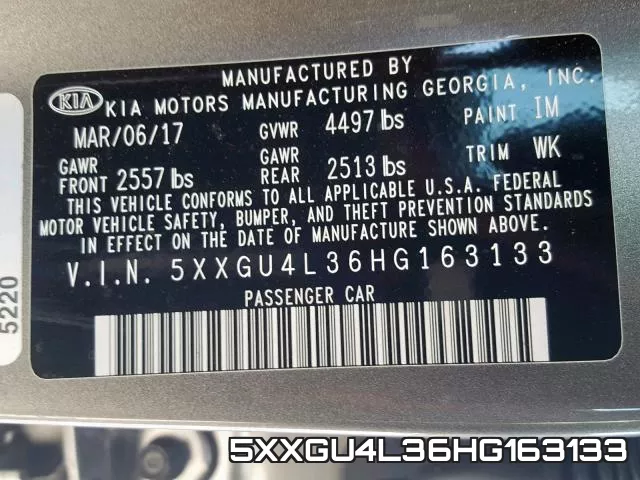 5XXGU4L36HG163133 фото 2