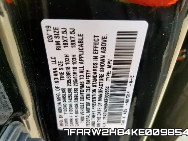 7FARW2H84KE009854 фото 2