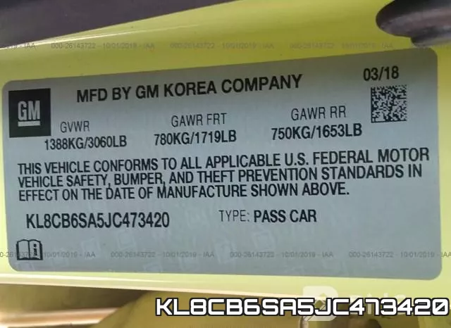 KL8CB6SA5JC473420 фото 10