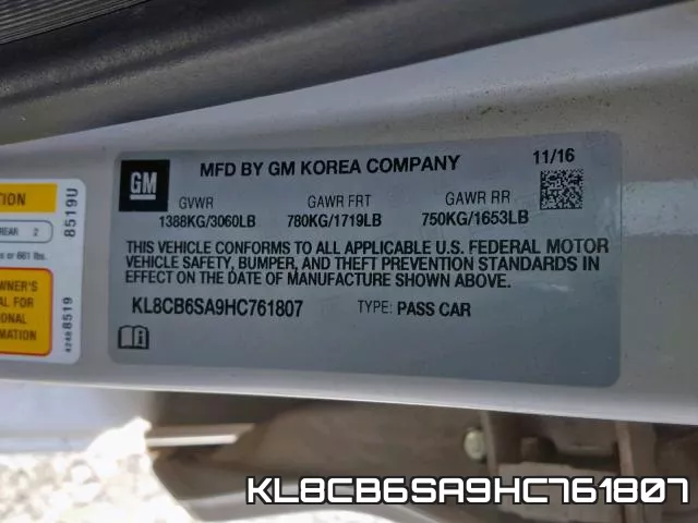 KL8CB6SA9HC761807 фото 2