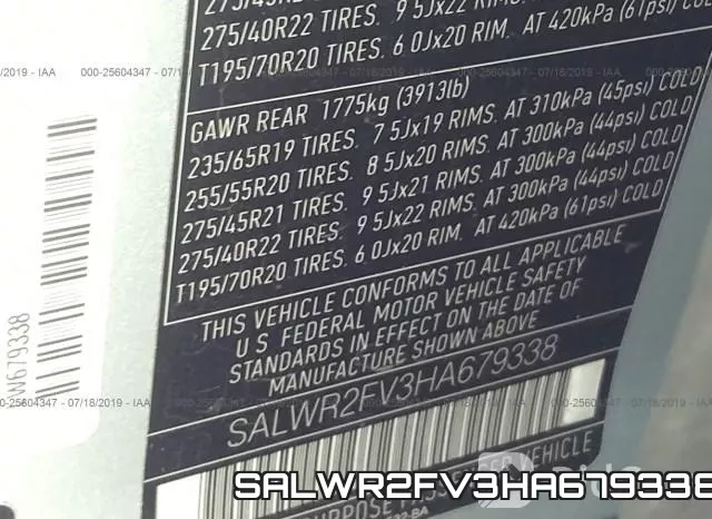 SALWR2FV3HA679338 фото 10