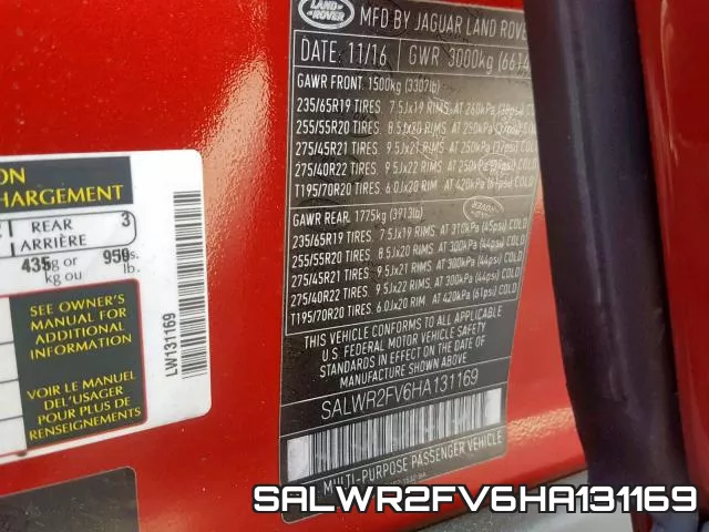 SALWR2FV6HA131169 фото 2