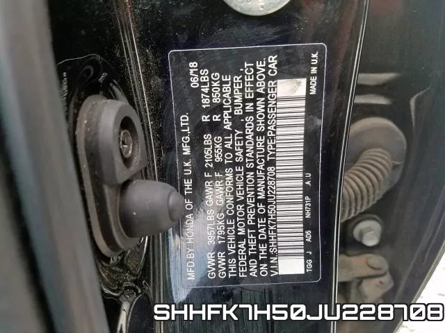 SHHFK7H50JU228708 фото 2