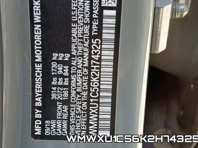 WMWXU1C56K2H74325 фото 2