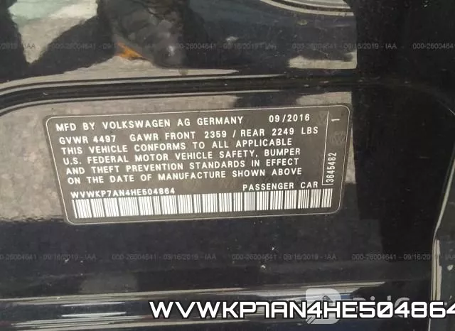 WVWKP7AN4HE504864 фото 10