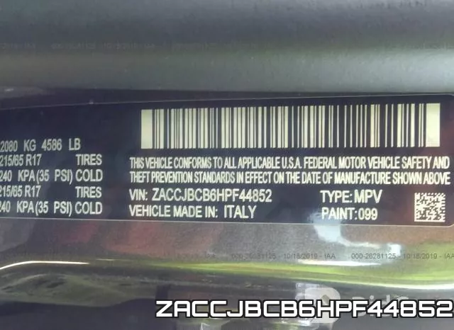 ZACCJBCB6HPF44852 фото 10