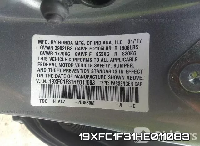19XFC1F31HE011083 фото 10