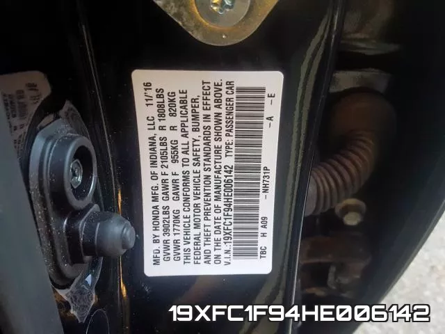 19XFC1F94HE006142 фото 2