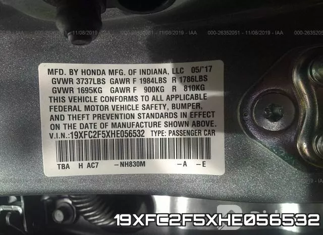 19XFC2F5XHE056532 фото 9