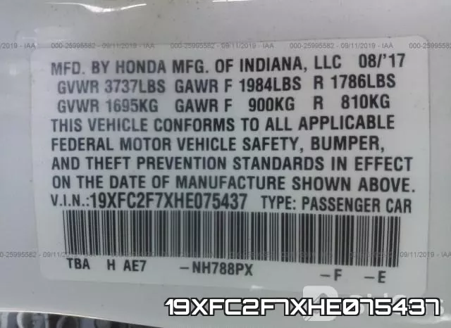 19XFC2F7XHE075437 фото 10