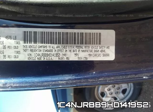 1C4NJRBB9HD141952 фото 10