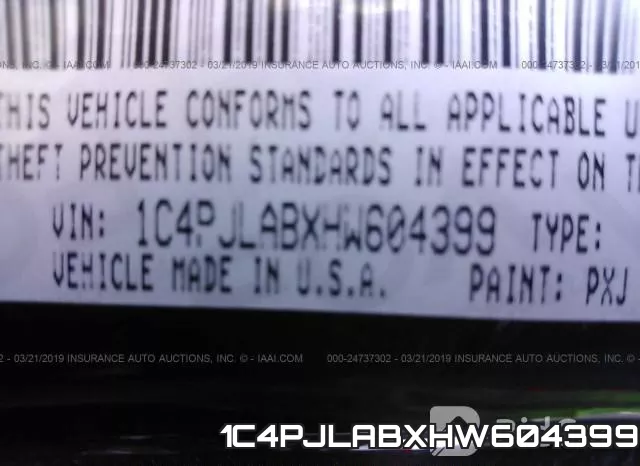 1C4PJLABXHW604399 фото 9
