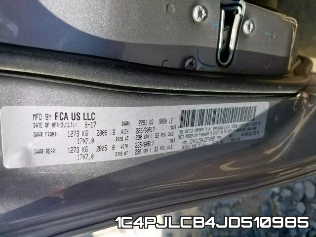 1C4PJLCB4JD510985 фото 2