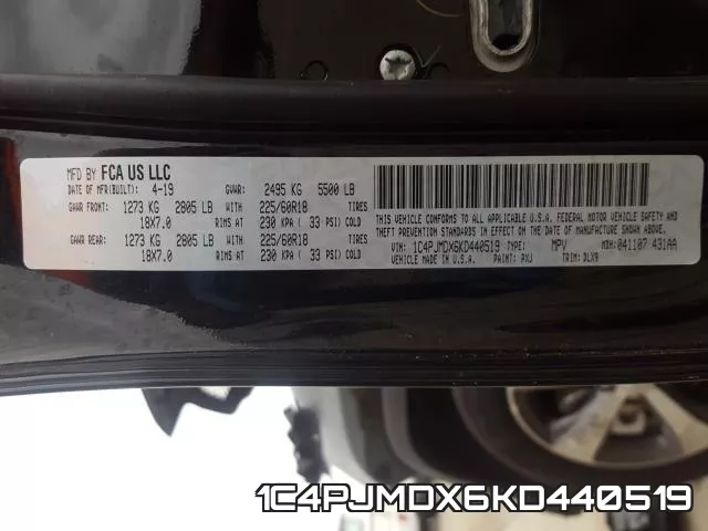 1C4PJMDX6KD440519 фото 2