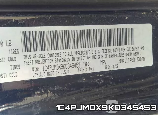 1C4PJMDX9KD345453 фото 10