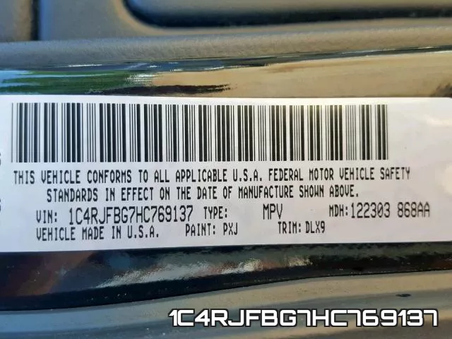 1C4RJFBG7HC769137 фото 2