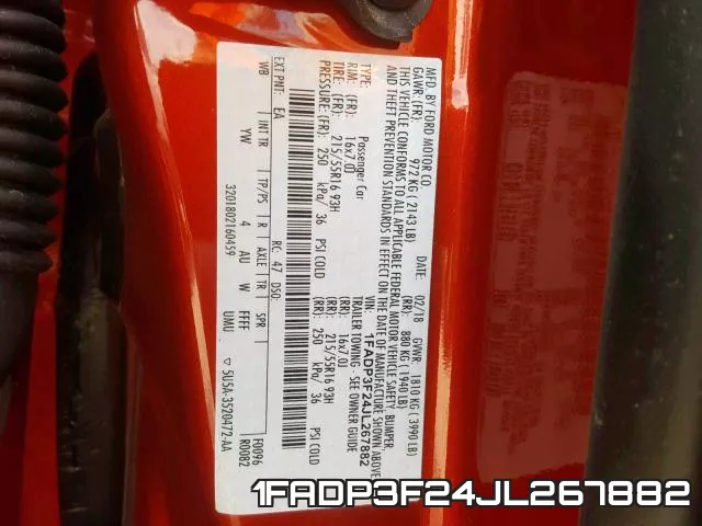 1FADP3F24JL267882 фото 2