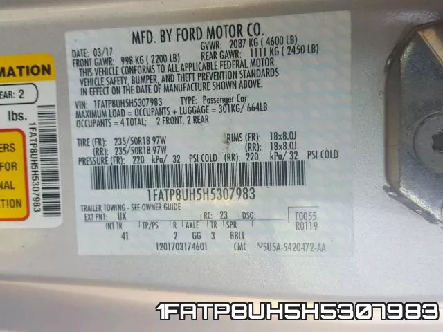 1FATP8UH5H5307983 фото 2