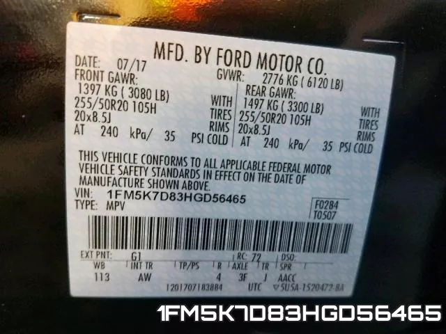 1FM5K7D83HGD56465 фото 2