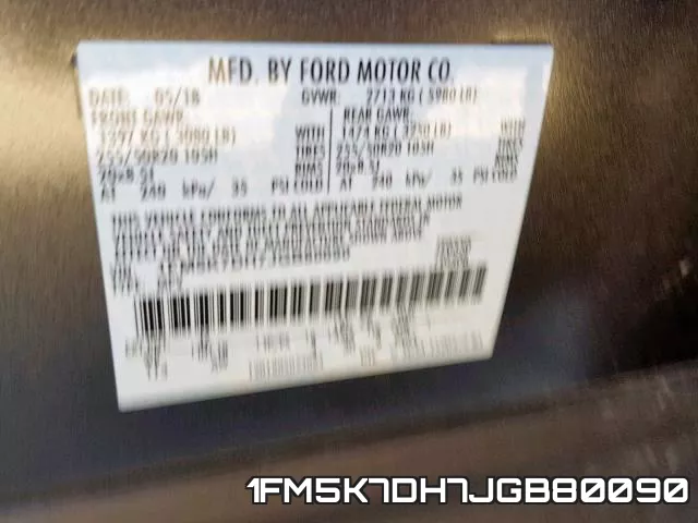 1FM5K7DH7JGB80090 фото 2