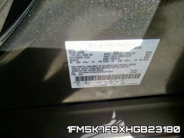 1FM5K7F8XHGB23180 фото 2