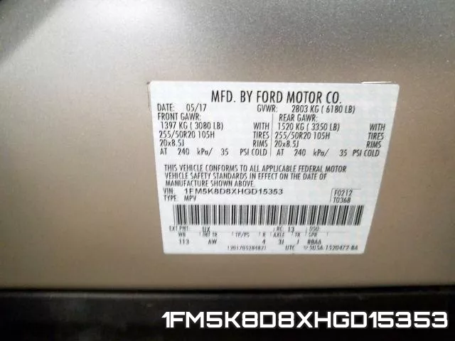 1FM5K8D8XHGD15353 фото 2