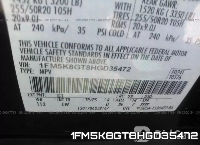 1FM5K8GT8HGD35472 фото 10
