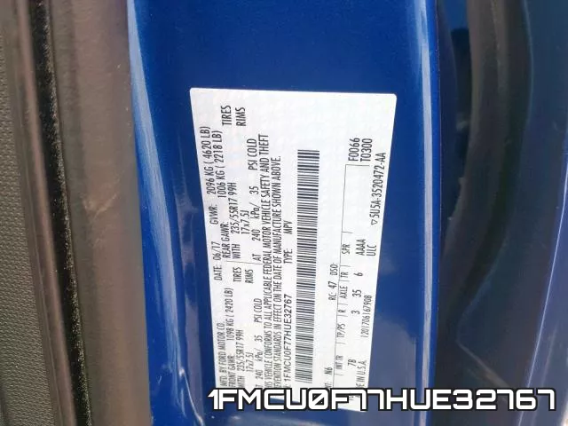 1FMCU0F77HUE32767 фото 2