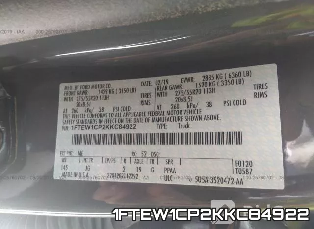 1FTEW1CP2KKC84922 фото 10