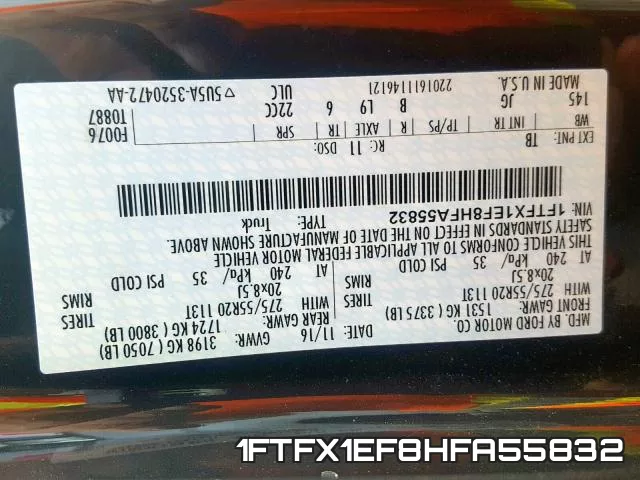 1FTFX1EF8HFA55832 фото 2