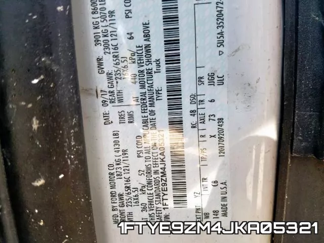 1FTYE9ZM4JKA05321 фото 2
