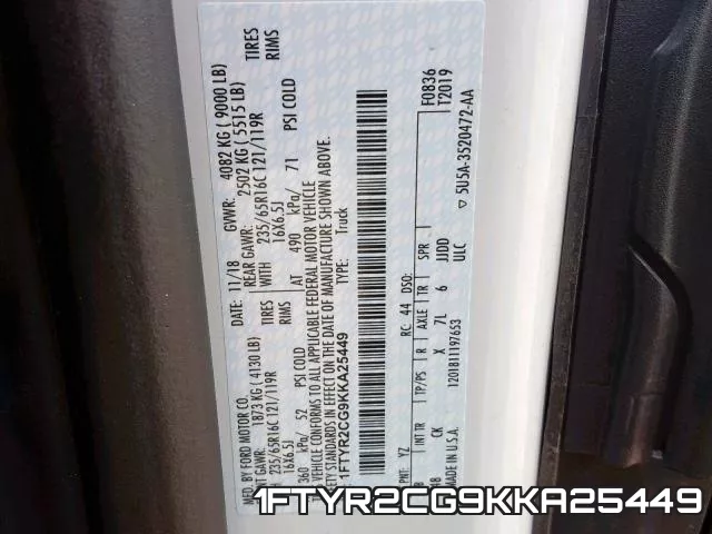 1FTYR2CG9KKA25449 фото 2