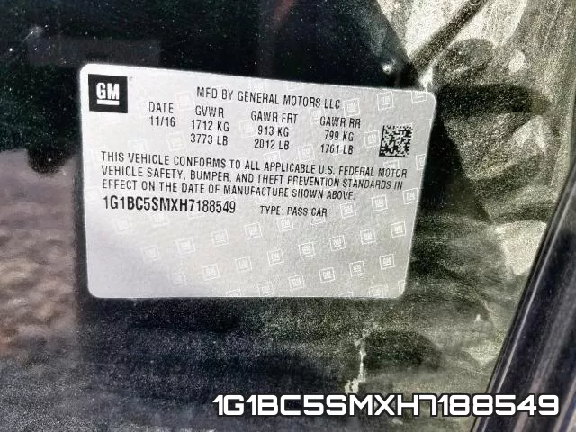 1G1BC5SMXH7188549 фото 2