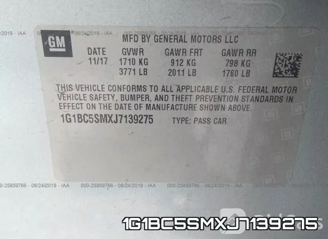 1G1BC5SMXJ7139275 фото 10