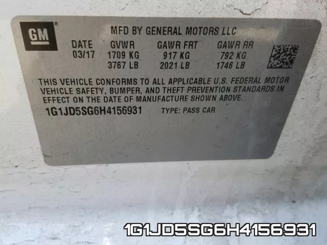 1G1JD5SG6H4156931 фото 2