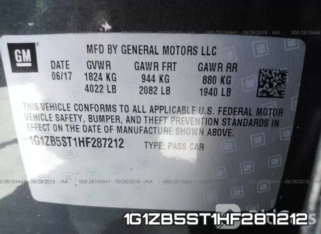 1G1ZB5ST1HF287212 фото 10