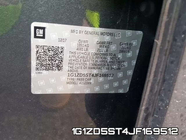 1G1ZD5ST4JF169512 фото 2