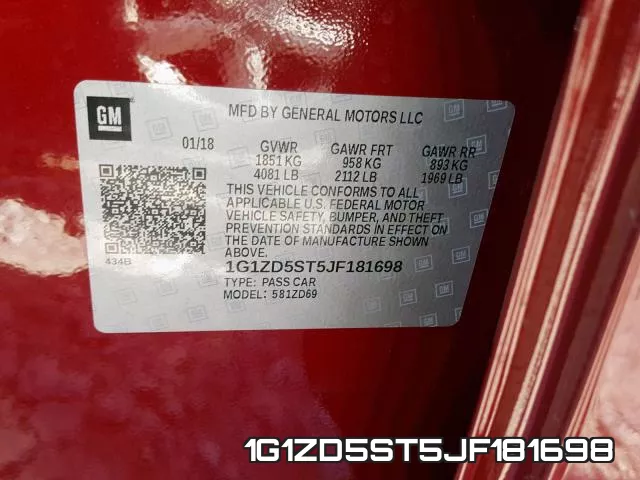 1G1ZD5ST5JF181698 фото 2