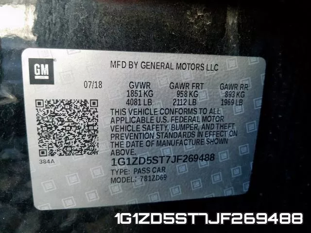 1G1ZD5ST7JF269488 фото 2
