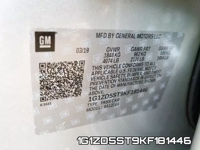 1G1ZD5ST9KF181446 фото 2