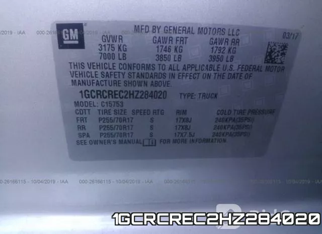 1GCRCREC2HZ284020 фото 10