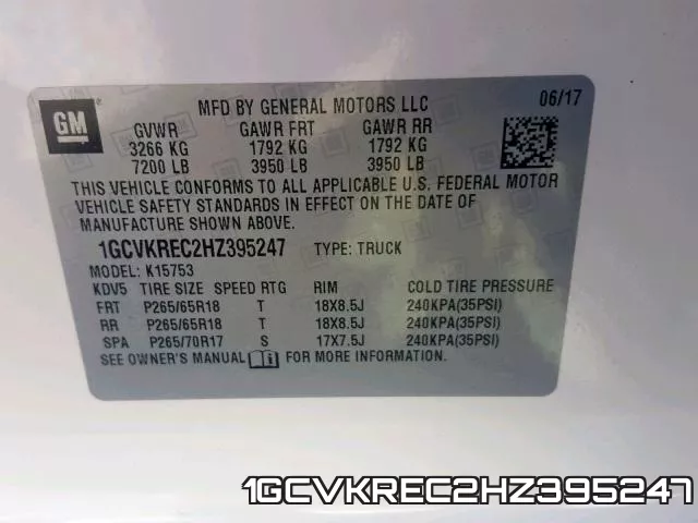 1GCVKREC2HZ395247 фото 2