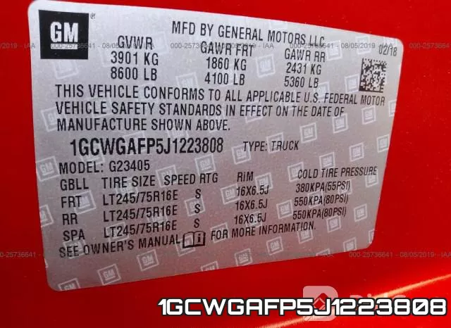 1GCWGAFP5J1223808 фото 10