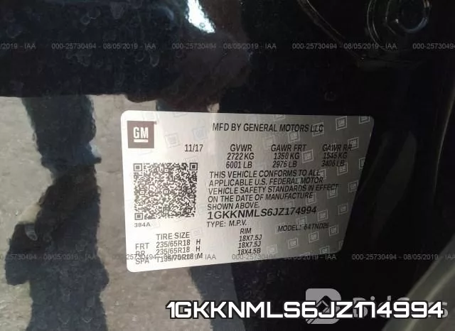 1GKKNMLS6JZ174994 фото 10
